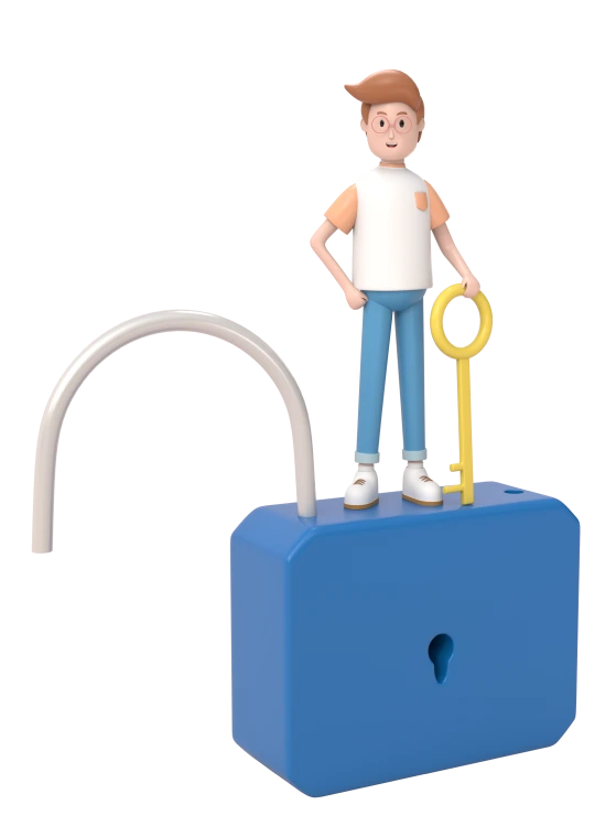 man standing on lock